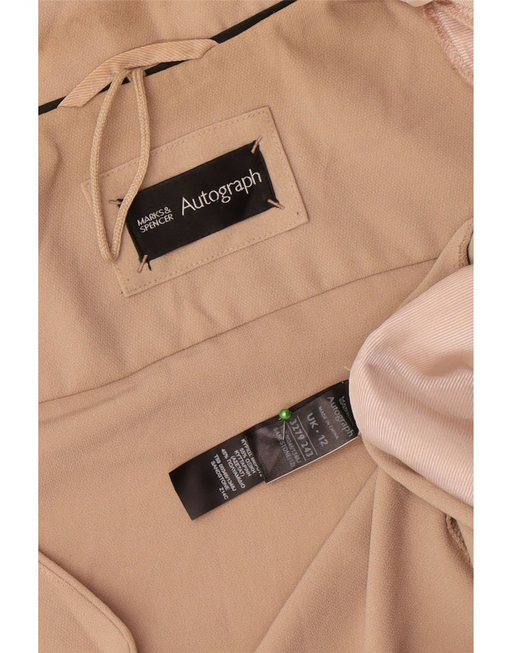 Marks & Spencer Damen-Blazerjacke mit 3/4-Ärmeln, UK 12, Mittelbeige