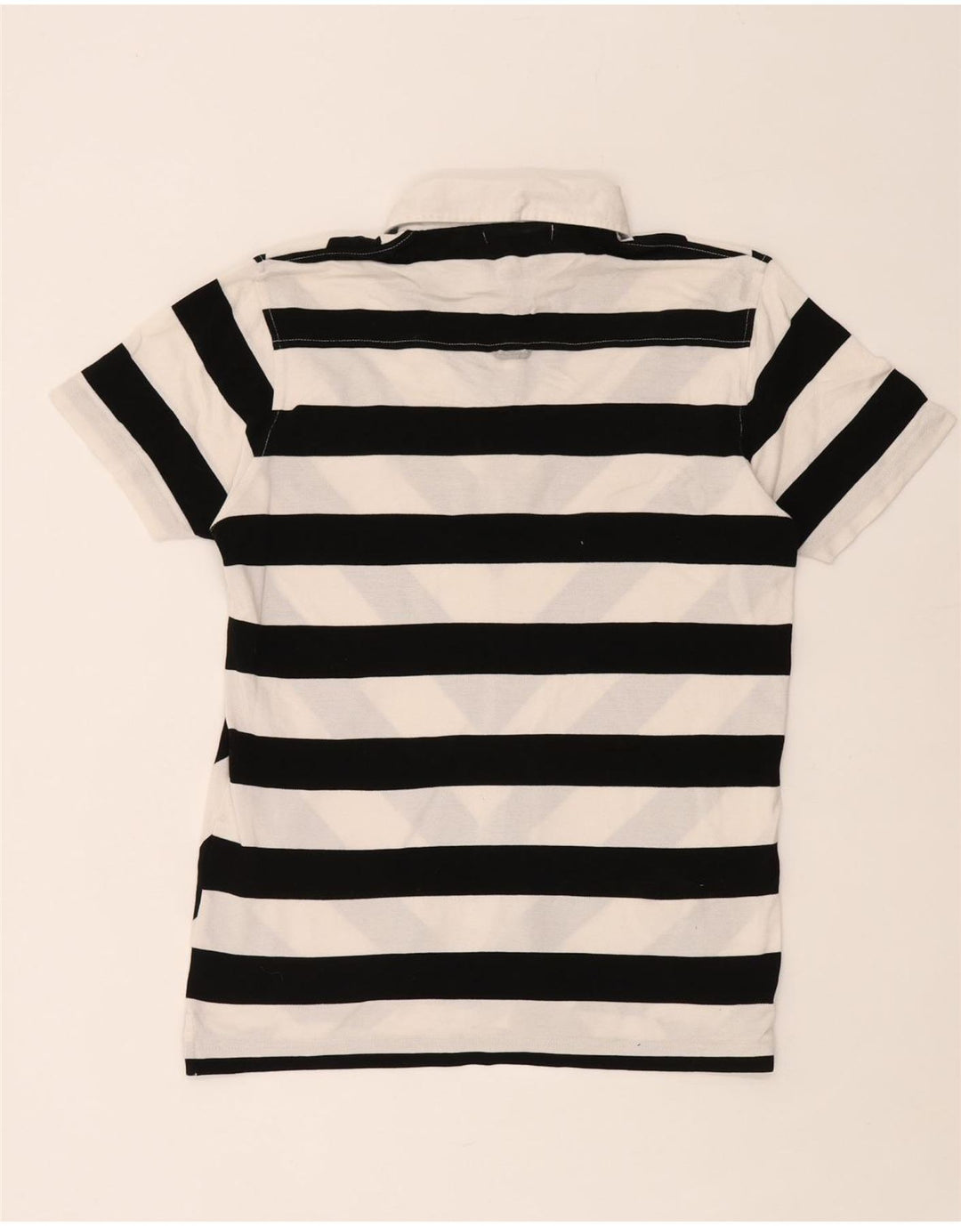 Gant Herren-Poloshirt aus mittelweiß gestreifter Baumwolle