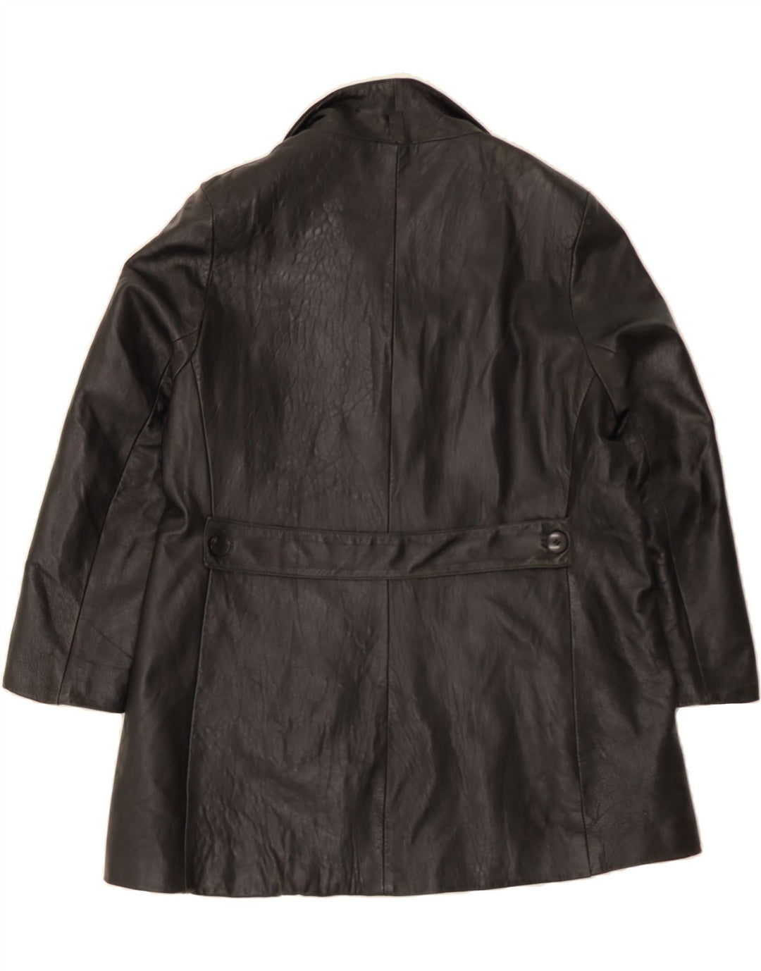 VINTAGE Womens Leather Coat UK 16 Large Black Vintage Vintage and Second-Hand Vintage from Messina Hembry 