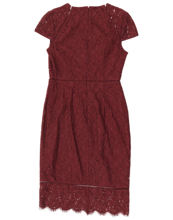 Phase Eight Damen-Spitzen-Etuikleid, UK 12, mittleres Burgunderrot, geblümtes Nylon