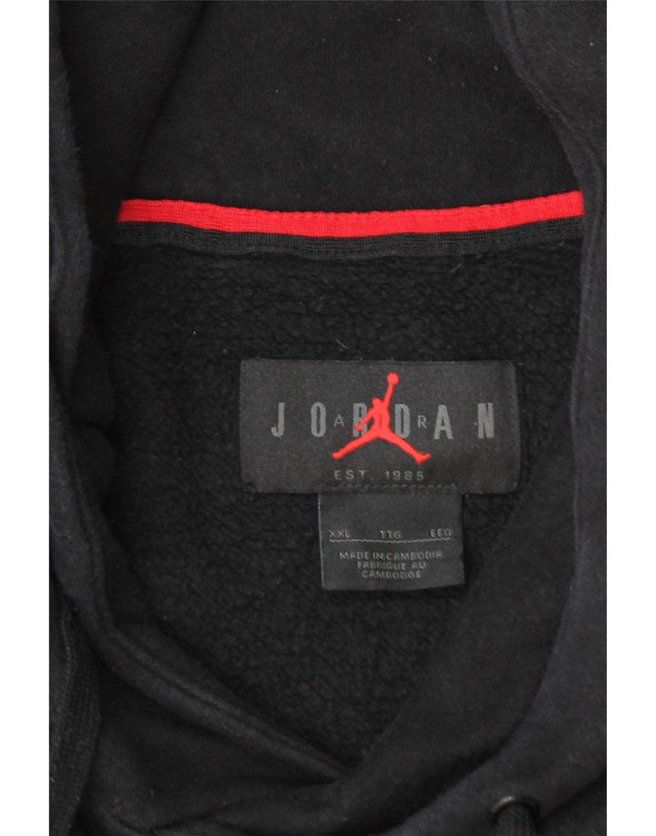 JORDAN Herren-Kapuzenpullover mit Grafik, 2XL, schwarze Baumwolle