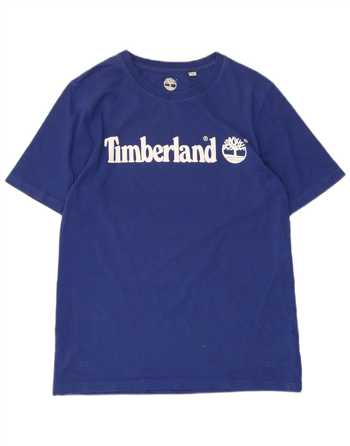 Timberland Grafik-T-Shirt-Oberteil für Jungen, 15–16 Jahre, mittelblaue Baumwolle
