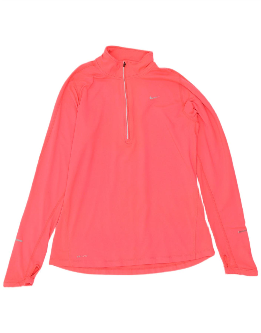 Nike Damen Dri Fit Pullover-Trainingsanzugoberteil mit Reißverschluss, UK 12, Mittelrosa