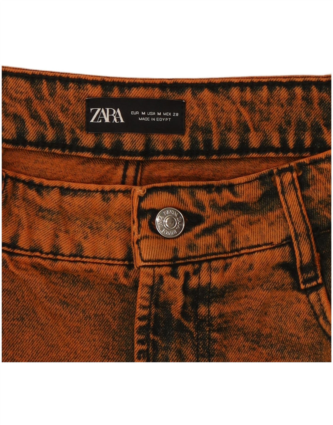 Zara Damen Mini-Jeansrock Medium W28 Orange