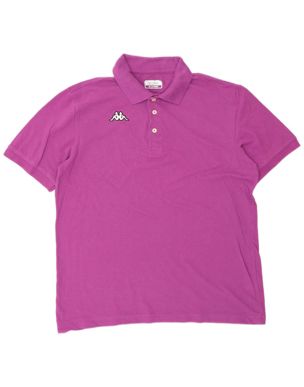 KAPPA Herren Poloshirt XL Lila Baumwolle
