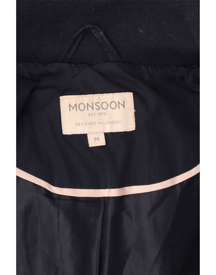Monsoon Damen Übergroße, gepolsterte Jacke mit Kapuze, UK 14, Mittelmarineblau