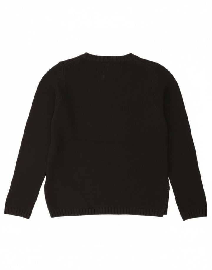 Eddie Bauer Damen-Pullover mit V-Ausschnitt, Gr. 14, mittelschwarz, Baumwolle