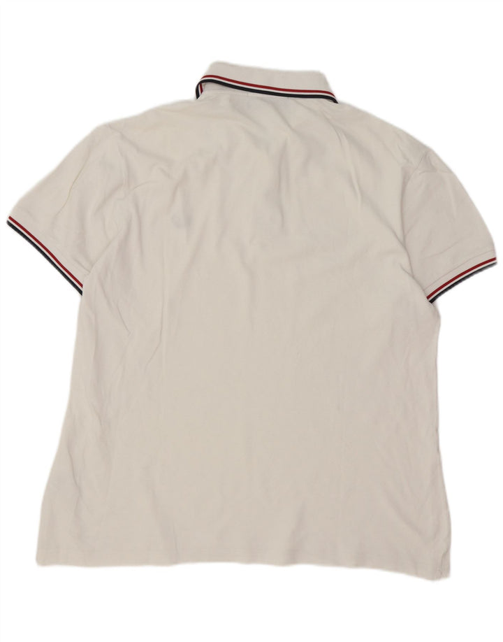 Fred Perry Herren-Poloshirt, groß, weiß gestreift, Baumwolle