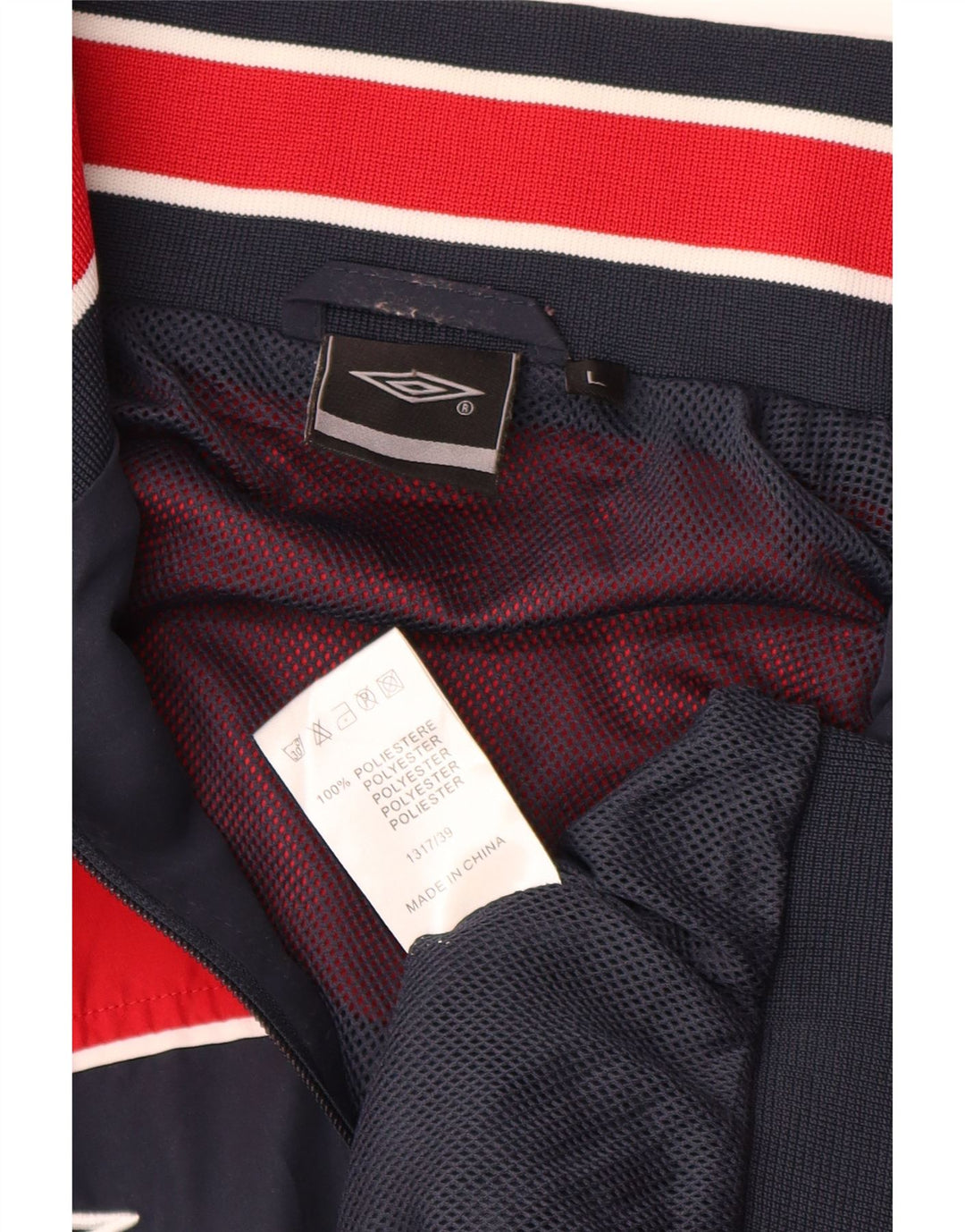 Umbro Herren-Trainingsanzugoberteil mit Grafik, Größe L, Marineblau, Farbblock