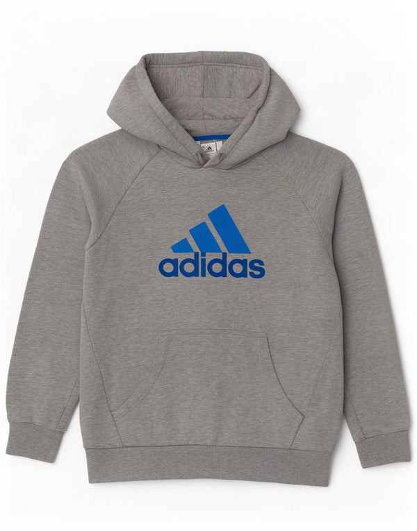 Adidas Herren Kapuzenpullover mit Grafik, groß, grau meliert, Baumwolle