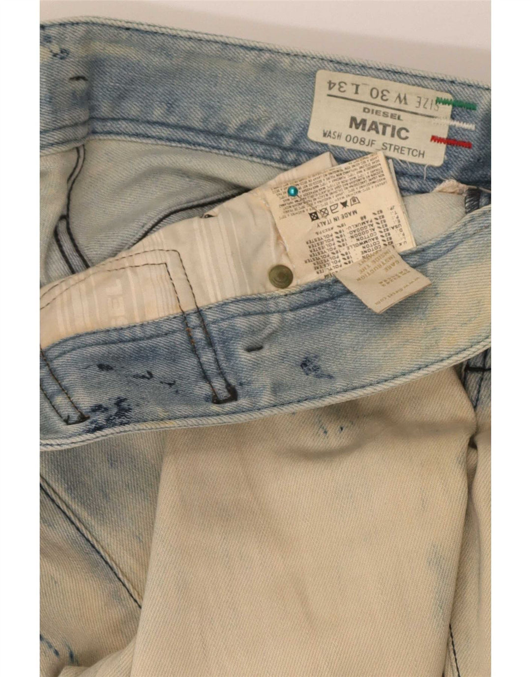 Diesel Damen Matic Distressed Slim Jeans W30 L34 Blaue Baumwolle