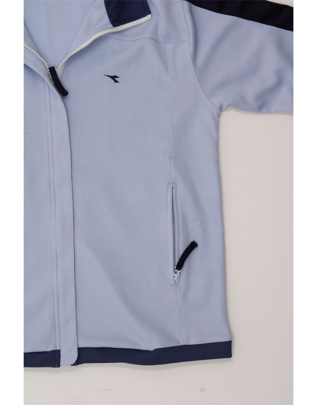 DIADORA Womens Tracksuit Top Jacket UK 12 Medium Blue Colourblock Vintage Diadora and Second-Hand Diadora from Messina Hembry 