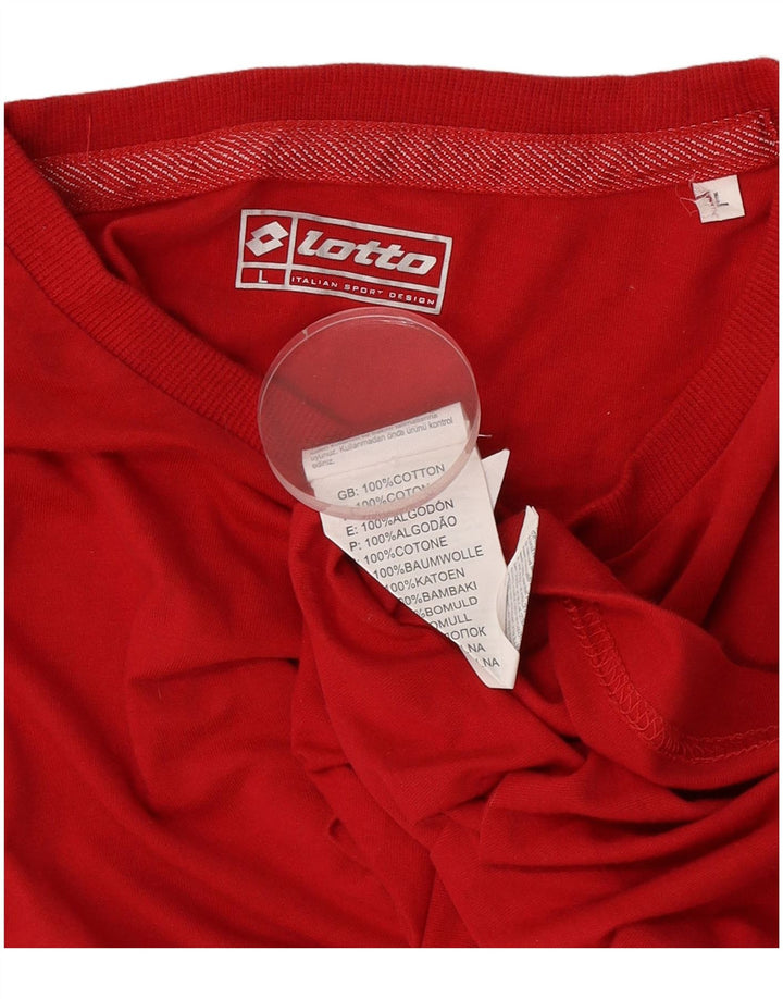 Lotto Herren T-Shirt Top Large Rot Baumwolle