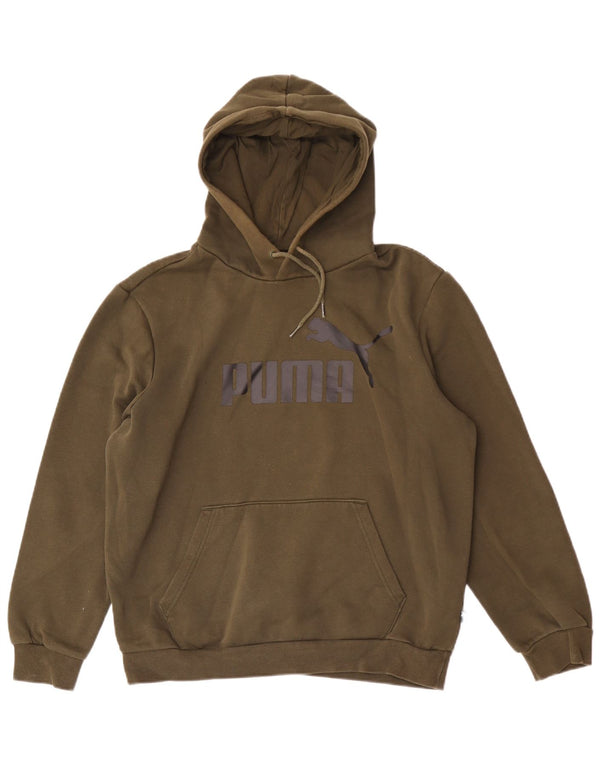 Puma Womens Graphic Hoodie Pullover UK 14 Medium Khaki Baumwolle