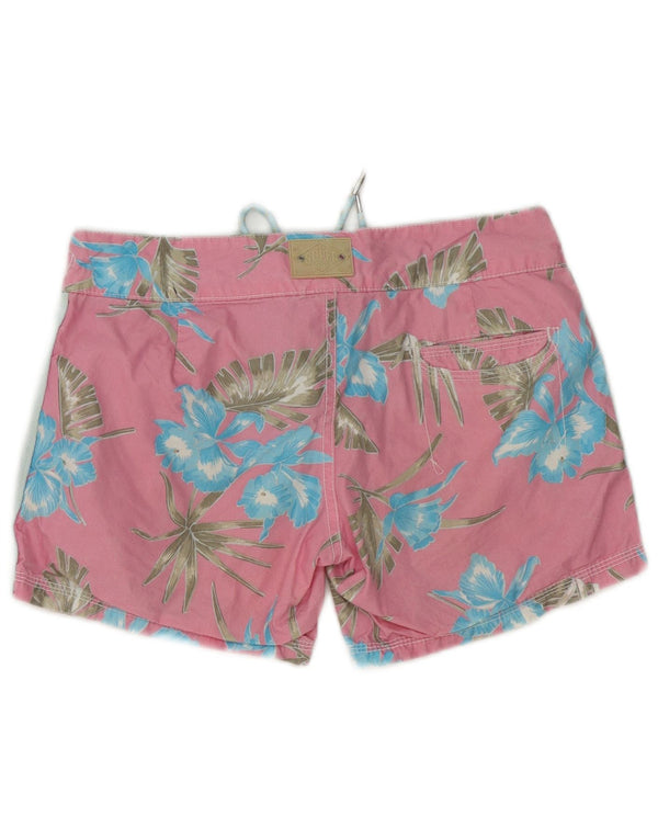 Superdry Badeshorts für Damen, UK 6, XS, Rosa, Blumenmuster, Baumwolle