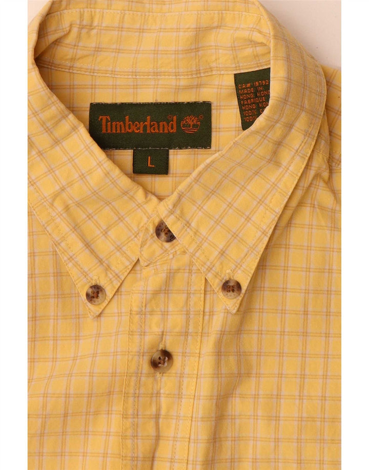 Timberland Herren-Hemd, groß, gelb kariert, Baumwolle