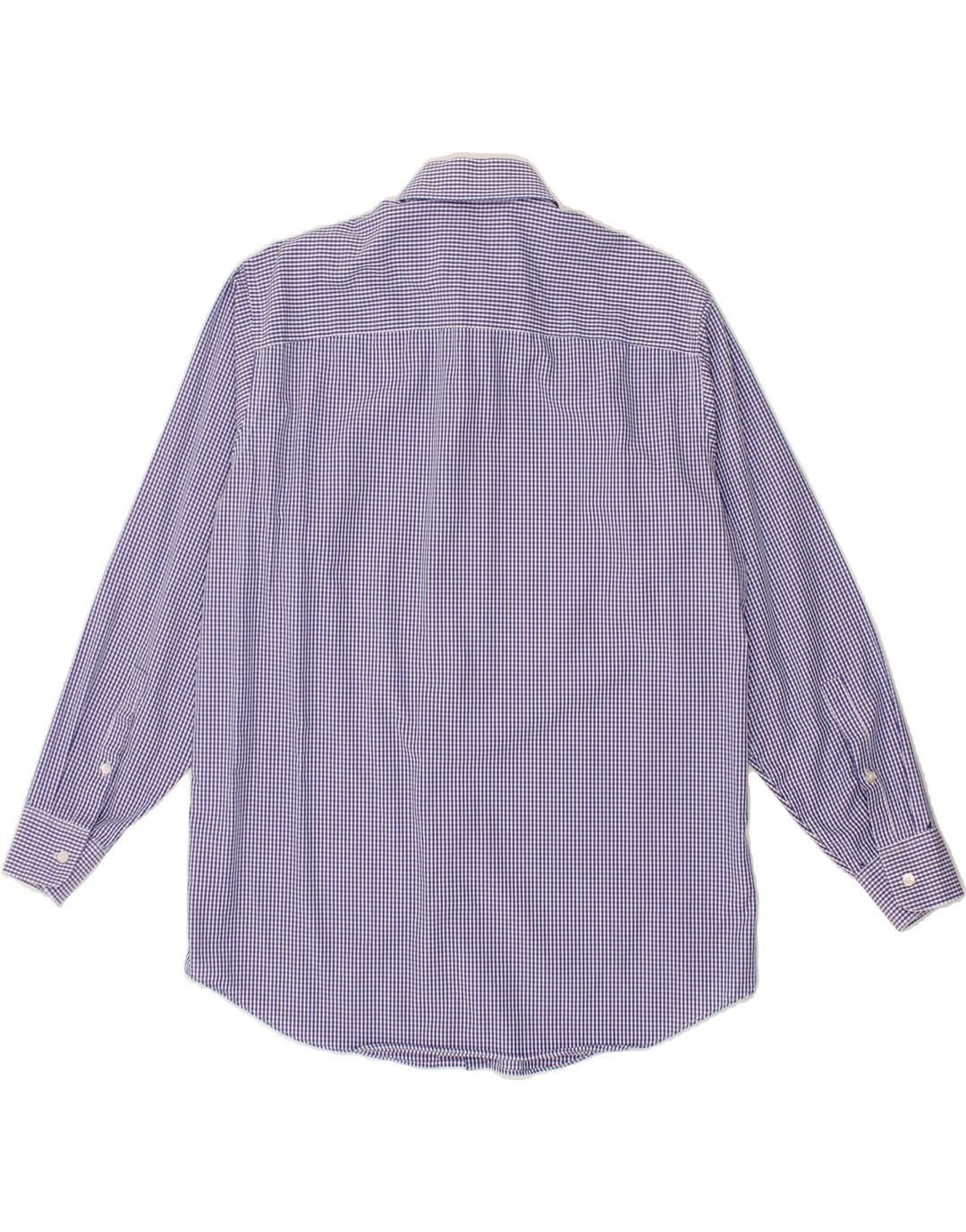 CALVIN KLEIN Herren-Hemd mit normaler Passform, Größe 15 1/2, mittelblaue Gingham-Baumwolle