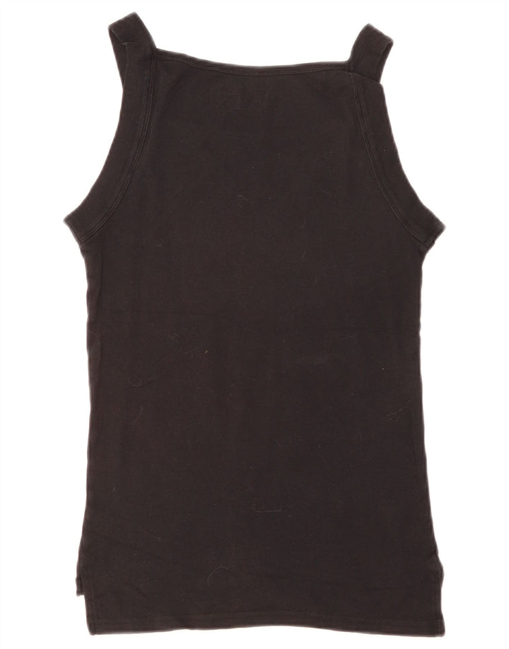 Dickies Damen Slim Vest Top UK 12 Mittelschwarze Baumwolle