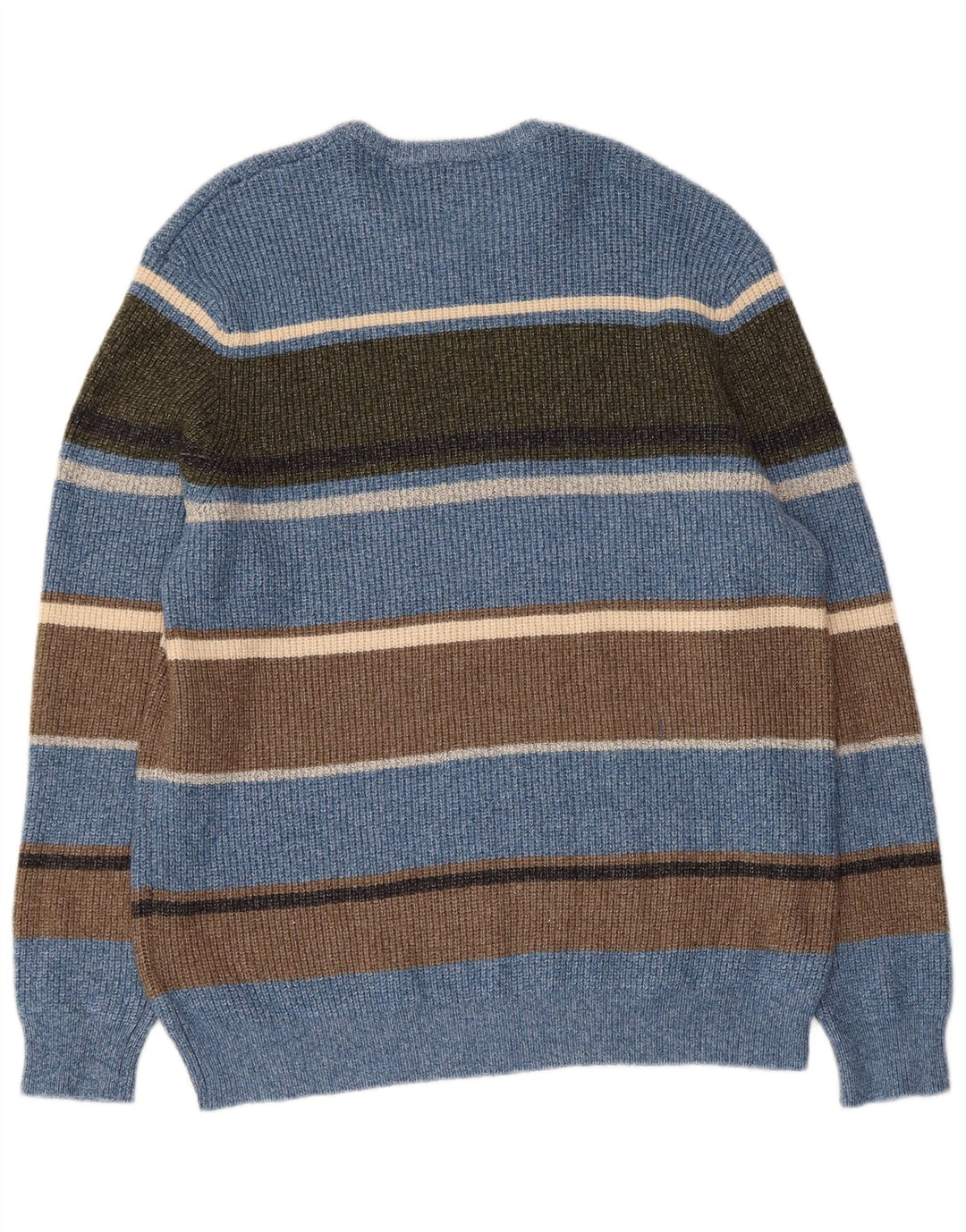 Marks & Spencer Herren-Pullover mit Rundhalsausschnitt, XL, blau gestreift, Polyamid