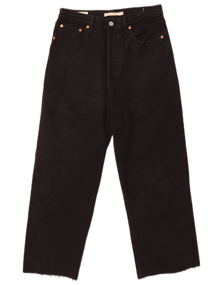 Levi's Damen Ribcage Cropped Jeans W28 L24 Schwarz