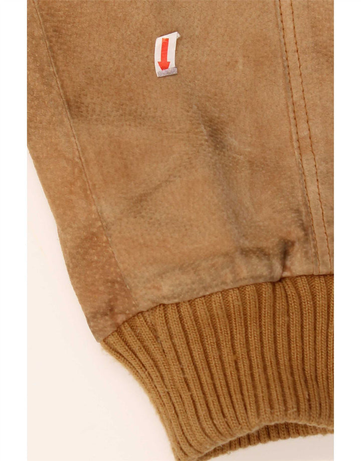 Vintage Herren Wildlederjacke UK 42 2XL Beige Leder