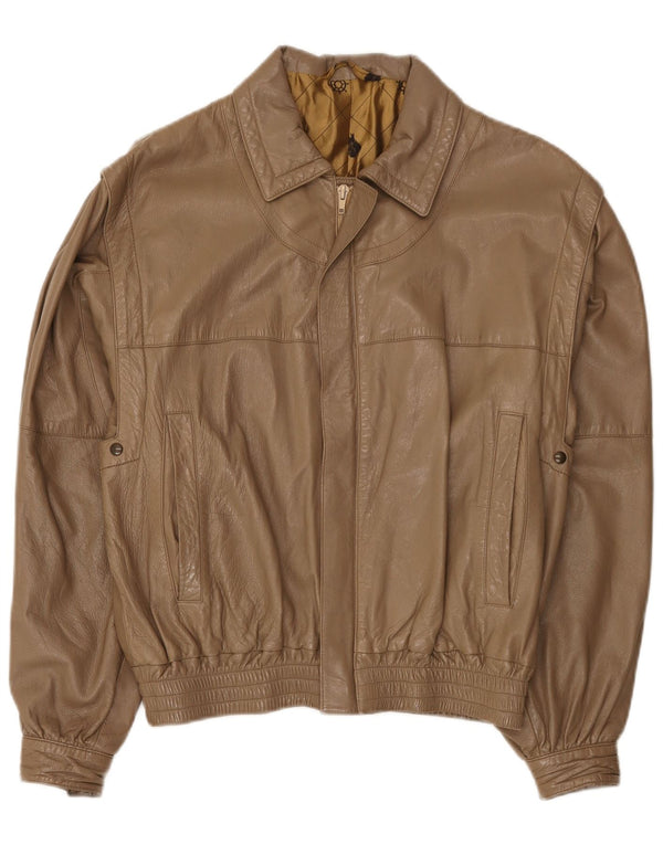 Vintage Herren Lederjacke UK 38 Medium Beige