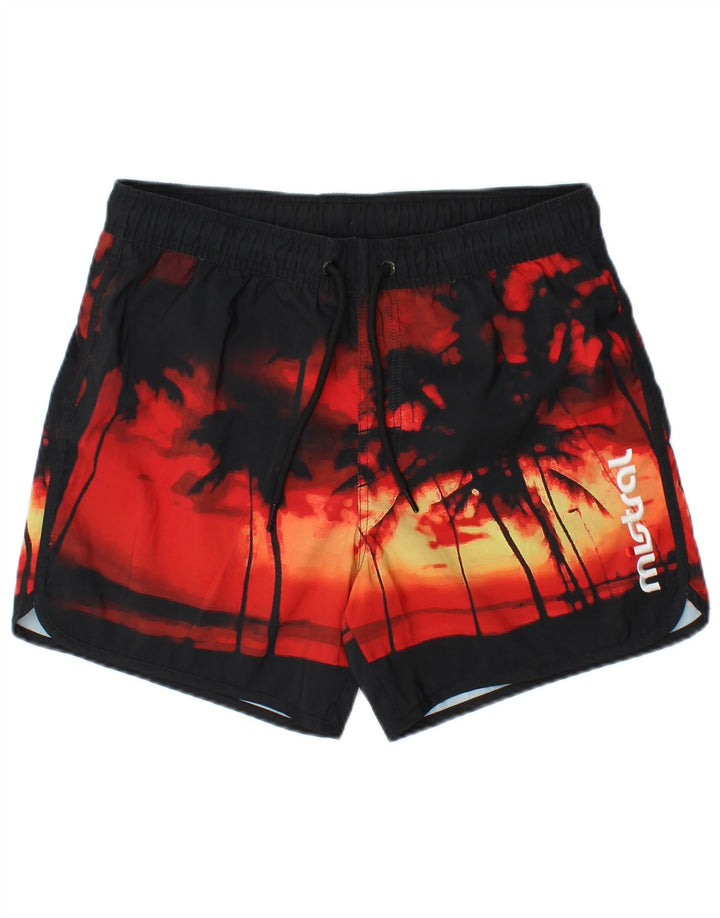 Mistral Herren-Badeshorts mit Grafik, mittelgroß, mehrfarbig, Polyester