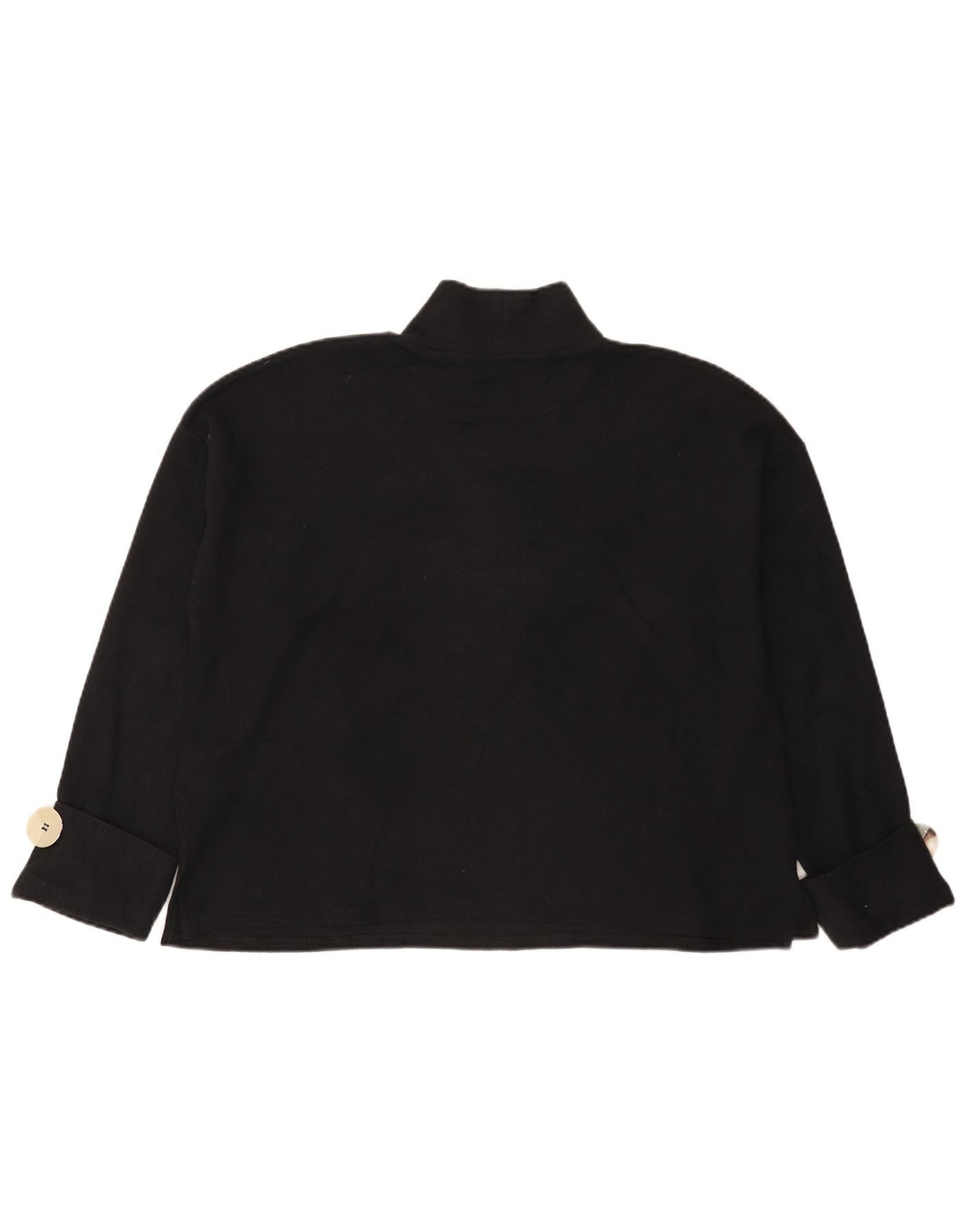 Zara Damen Übergroßes Top Langarm UK 14 Medium Schwarz Baumwolle