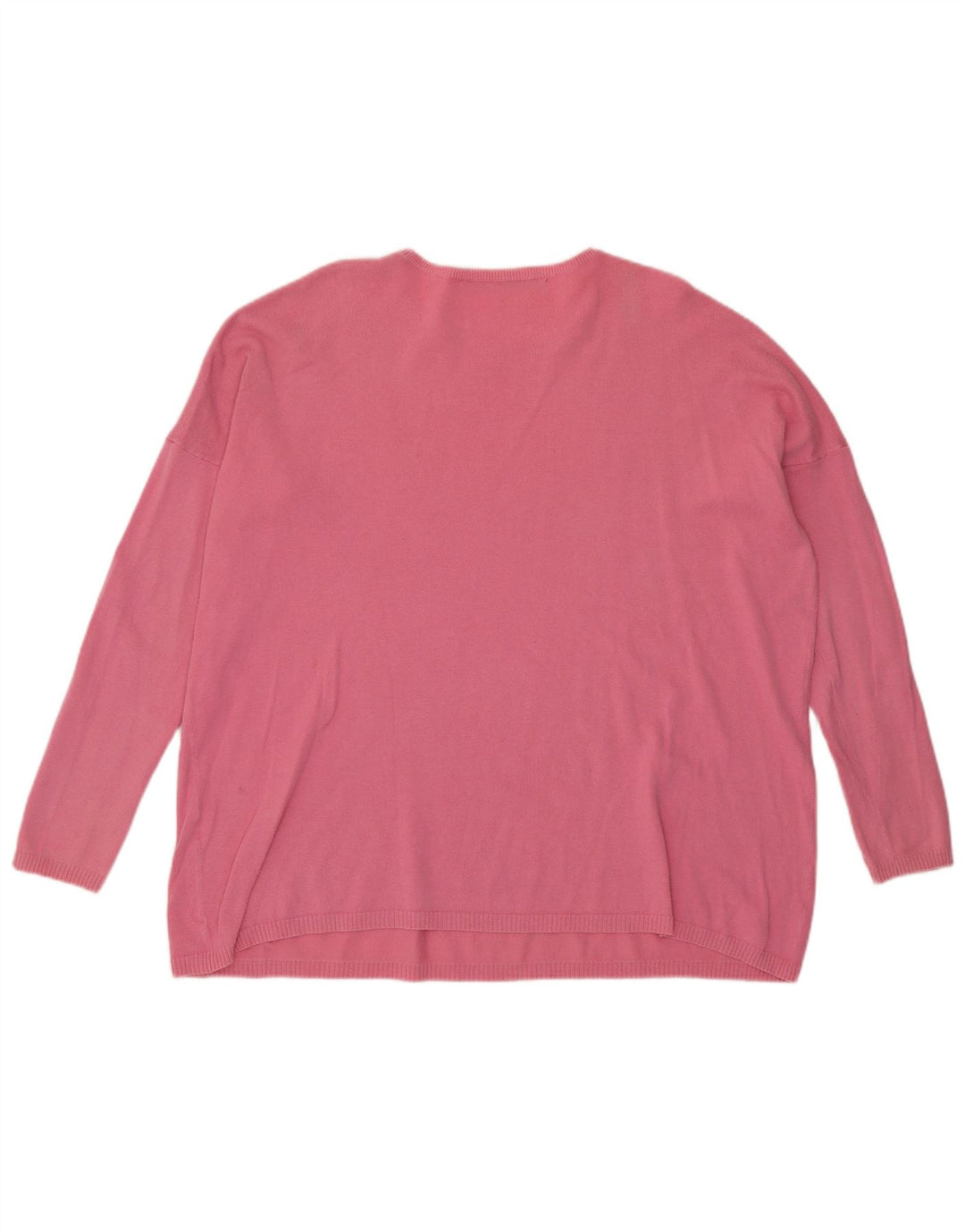 Zara Damen-Pullover, übergroß, Rundhalsausschnitt, Gr. 14, Mittelrosa