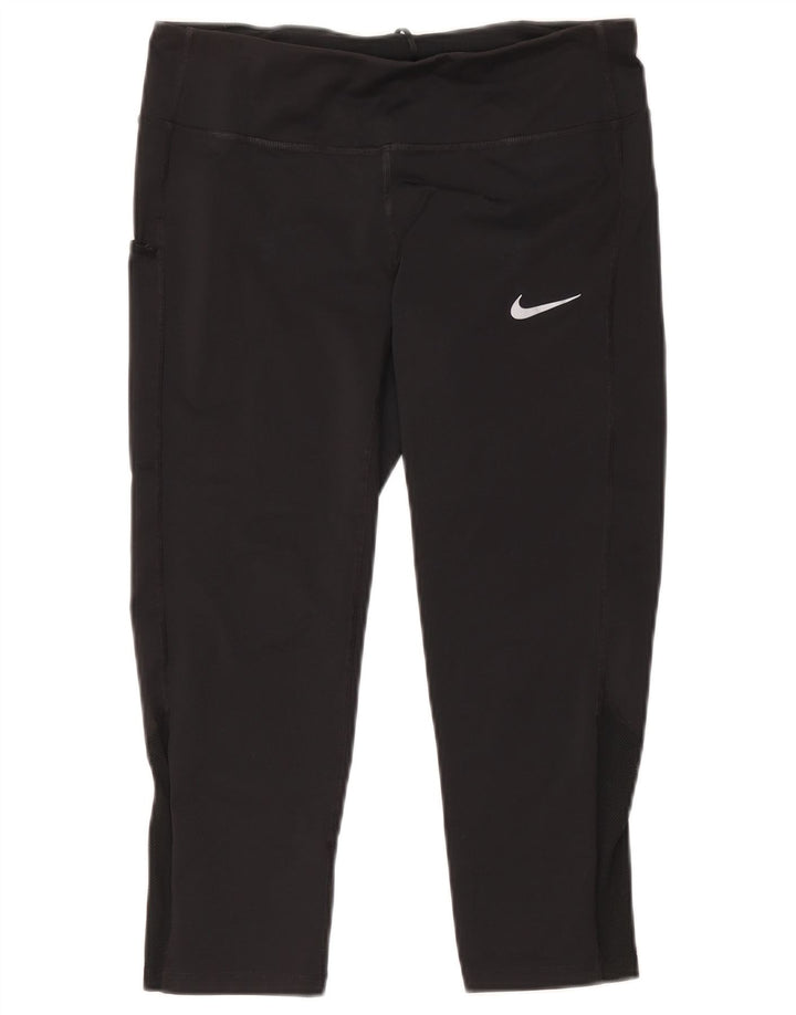 Nike Damen Capri-Leggings UK 14 Medium Schwarz