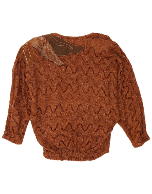 Marilu Damen-Pullover mit grafischem U-Boot-Ausschnitt, Gr. 18, XL, Braun