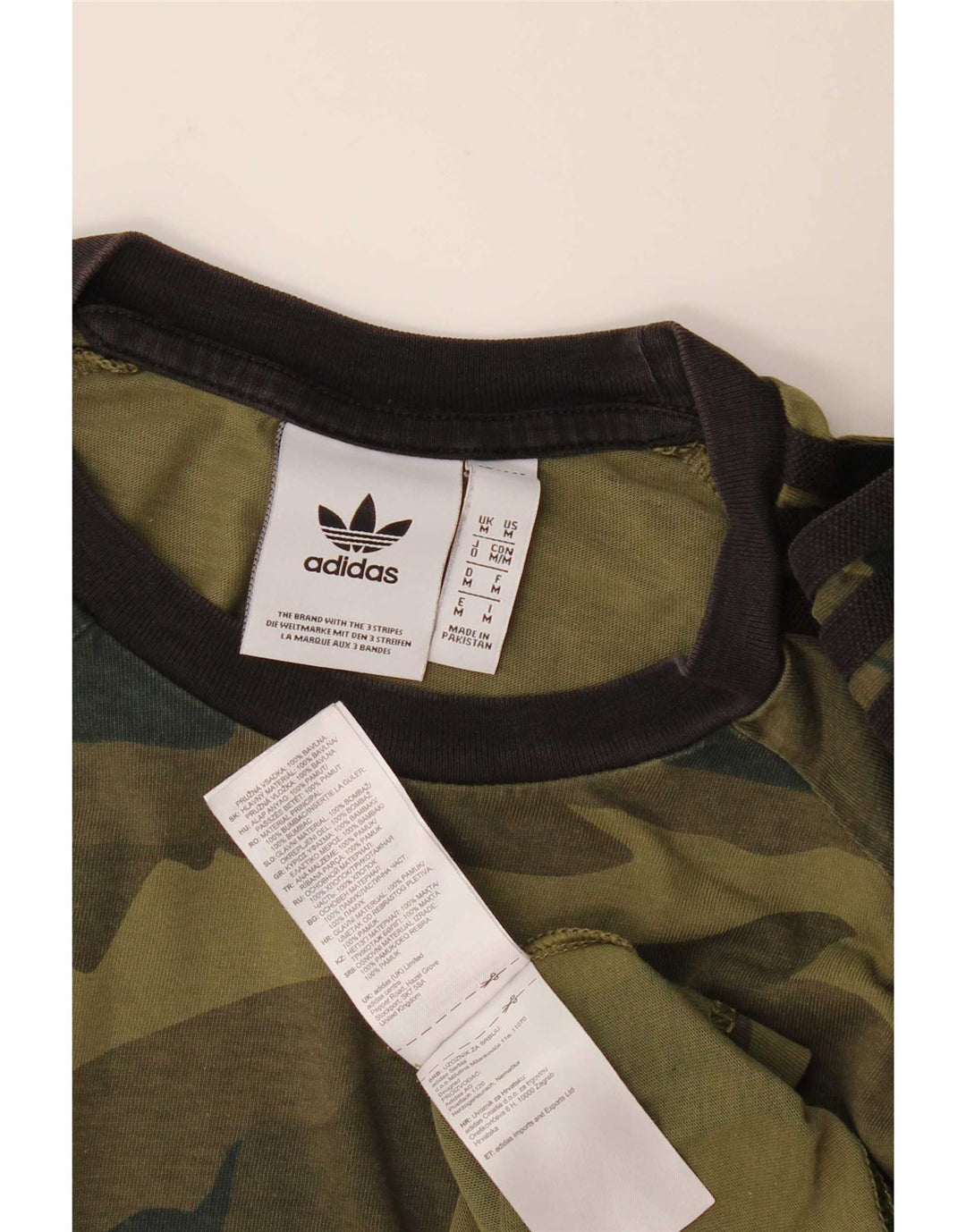 Adidas Herren T-Shirt Top Medium Khaki Camouflage Baumwolle