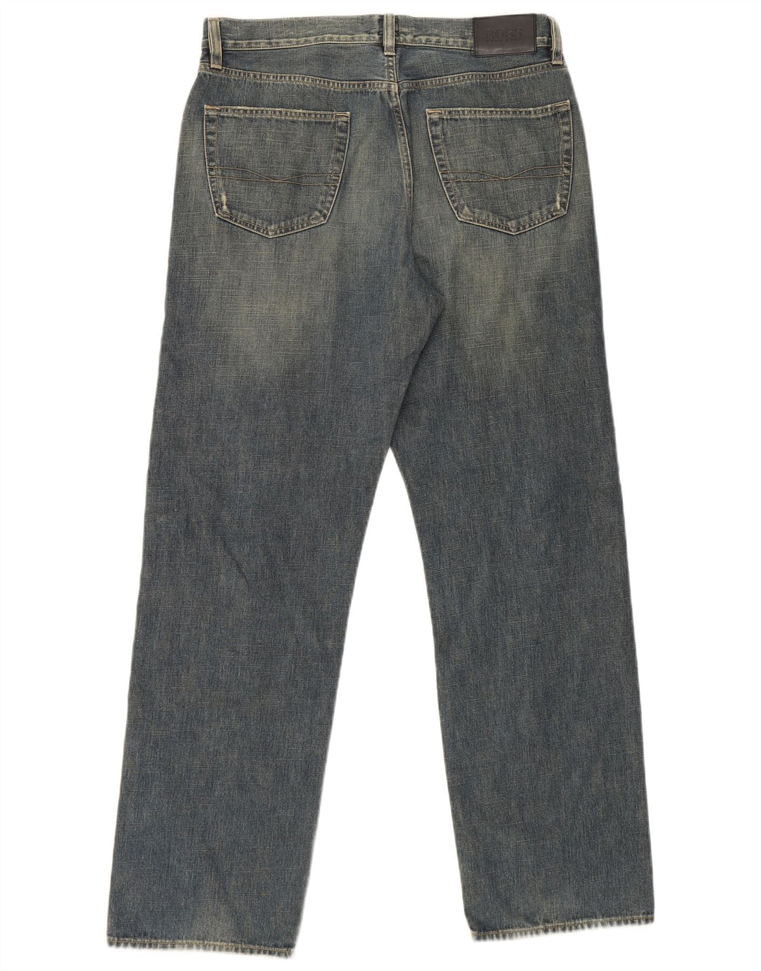 Hugo Boss Herren Straight Jeans W34 L32 Blaue Baumwolle