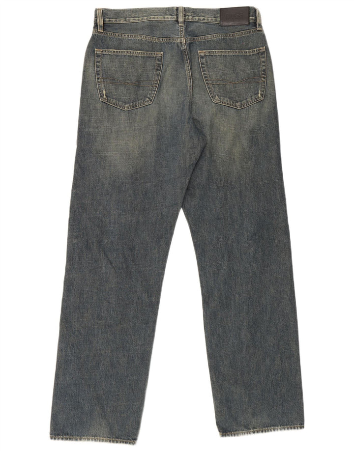 Hugo Boss Herren Straight Jeans W34 L32 Blaue Baumwolle