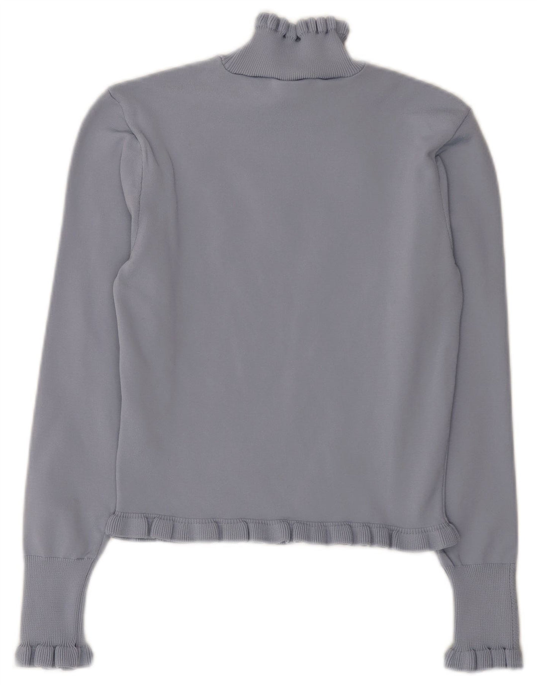 Zara Damen Crop Rollkragenpullover Pullover UK 12 Mittelblaues Polyester