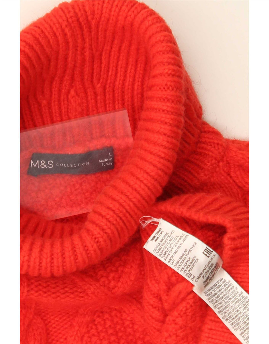 Marks & Spencer Damen-Pullover mit Rollkragen, übergroß, Gr. 16, Rot
