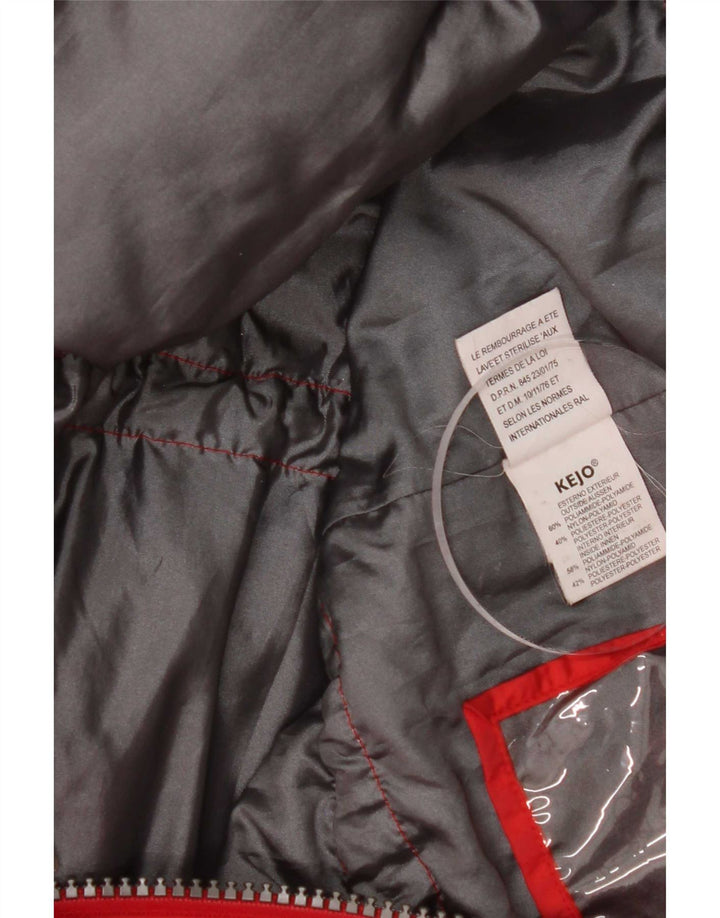 Kejo gepolsterte Herrenjacke mit Kapuze, UK 36, kleines rotes Nylon