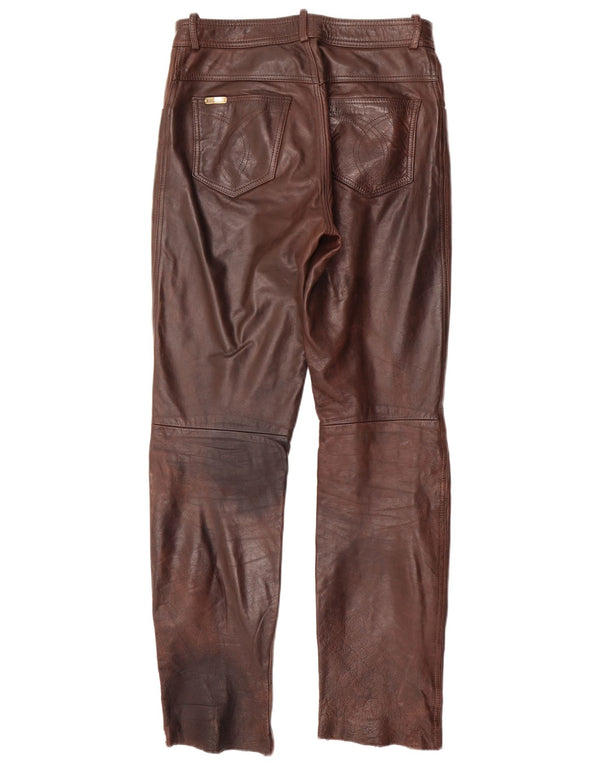 LINUS Gerade Herren-Lederhose W32 L33 Braunes Leder