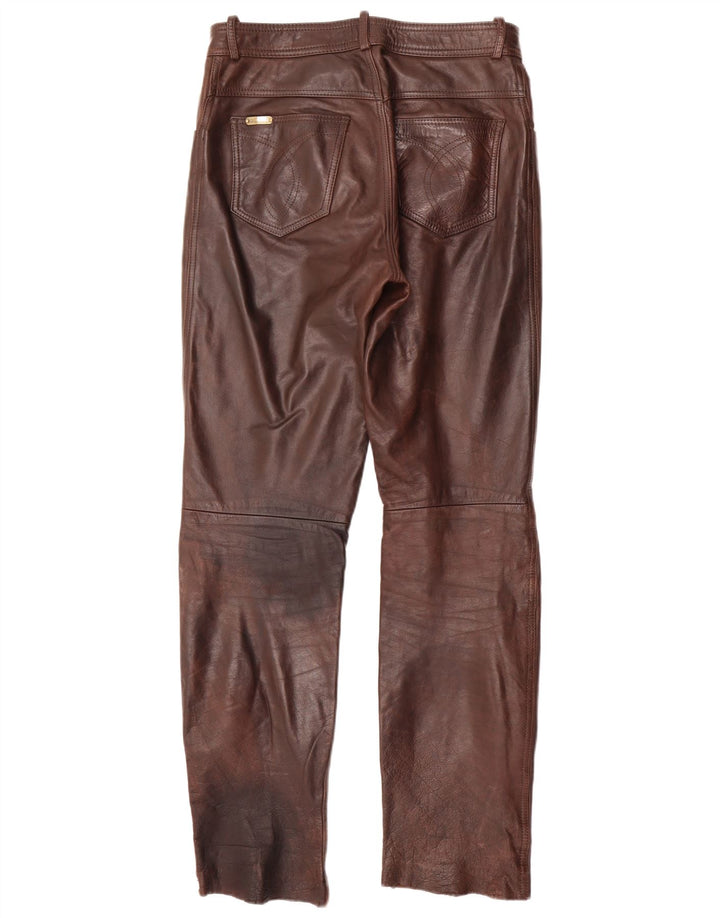 LINUS Gerade Herren-Lederhose W32 L33 Braunes Leder