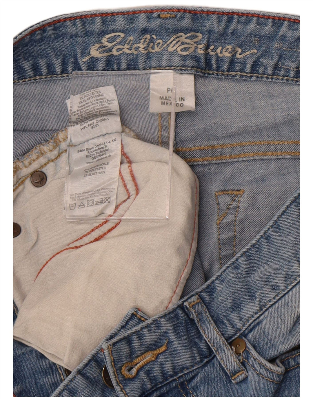 Eddie Bauer Damen Curvy Straight Jeans US 6 Medium W28 L29 Blaue Baumwolle