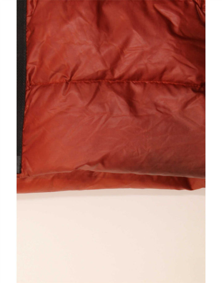 Fay Wattierte Herrenjacke mit Kapuze, UK 44 2XL, rotes Colourblock-Polyamid