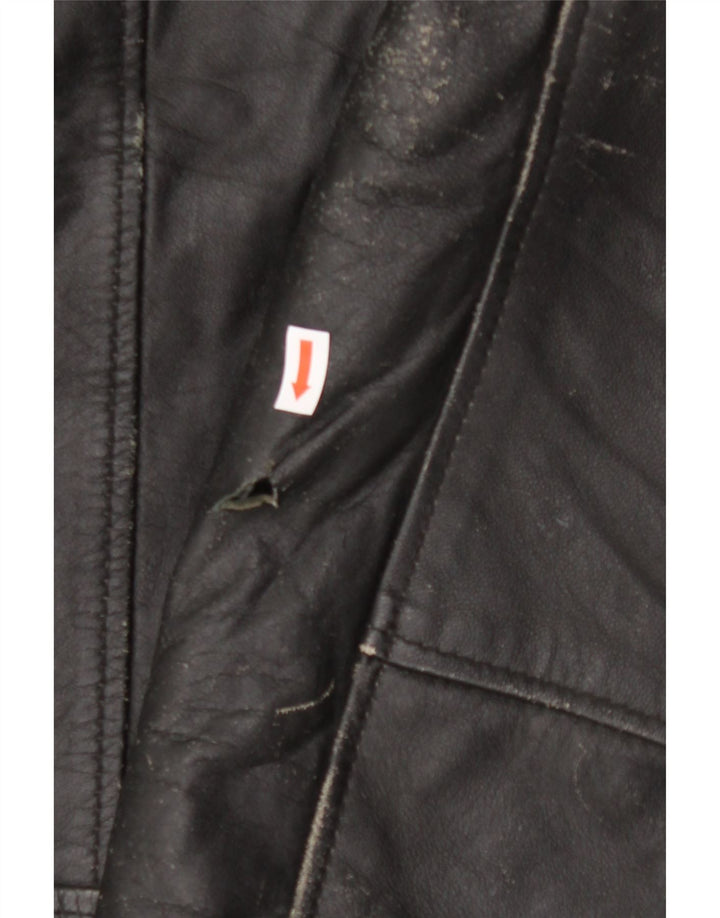 VINTAGE Mens Leather Jacket IT 50 Large Black Leather Vintage Vintage and Second-Hand Vintage from Messina Hembry 