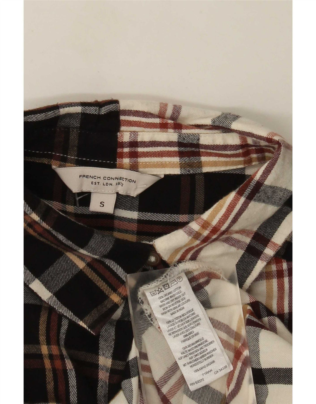French Connection Damen-Hemdkleid, Gr. 10, klein, mehrfarbig, kariert