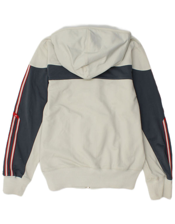 Adidas Damen Zip Hoodie Pullover UK 6 XS Weiß Colourblock Polyester