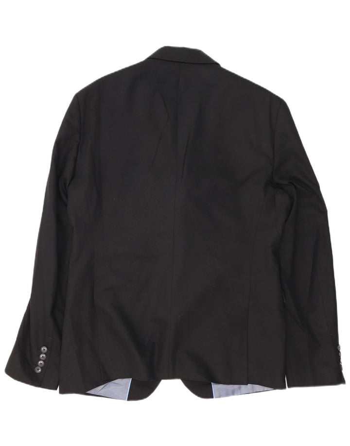 Zara Herren-Blazer mit 2 Knöpfen, EU 52, groß, schwarze Viskose