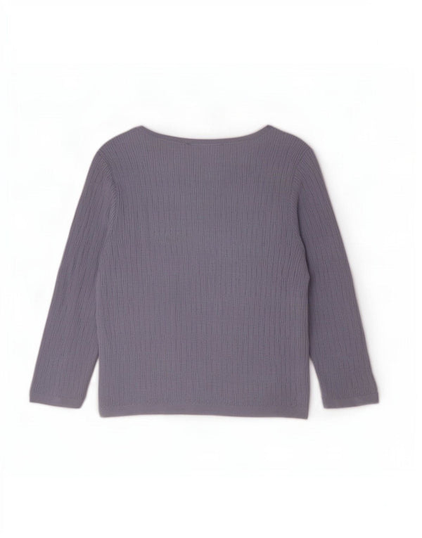 Max & Co. Damen Crop 3/4 Ärmel Bolero Top UK 16 Large Graue Viskose