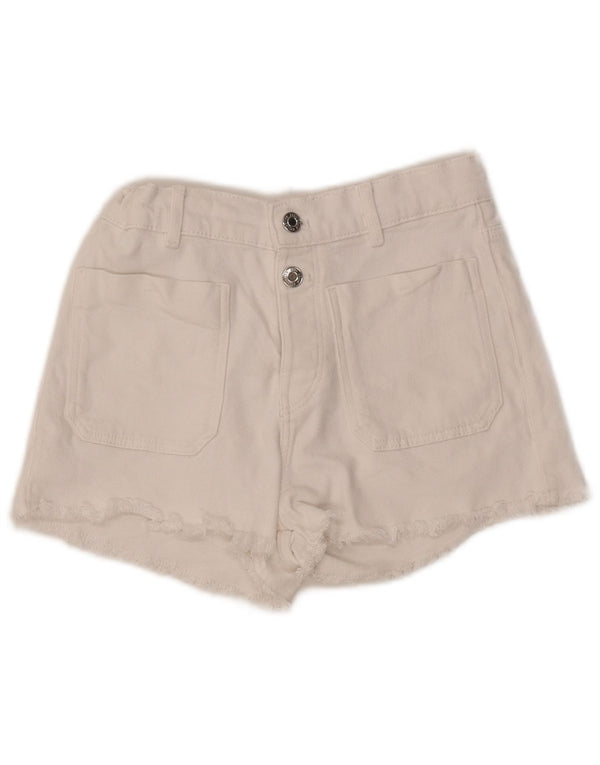 ZARA Mädchen-Jeansshorts, 13–14 Jahre, W27, weiße Baumwolle