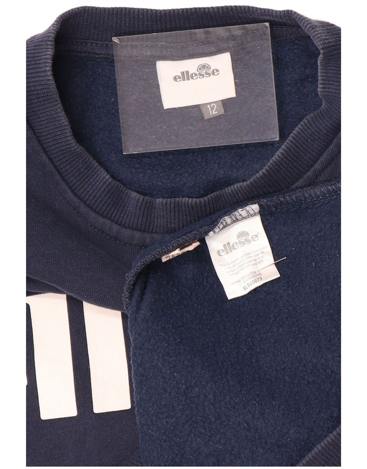 ELLESSE Übergroßer Damen-Sweatshirt-Pullover UK 12 Medium Navy Blue