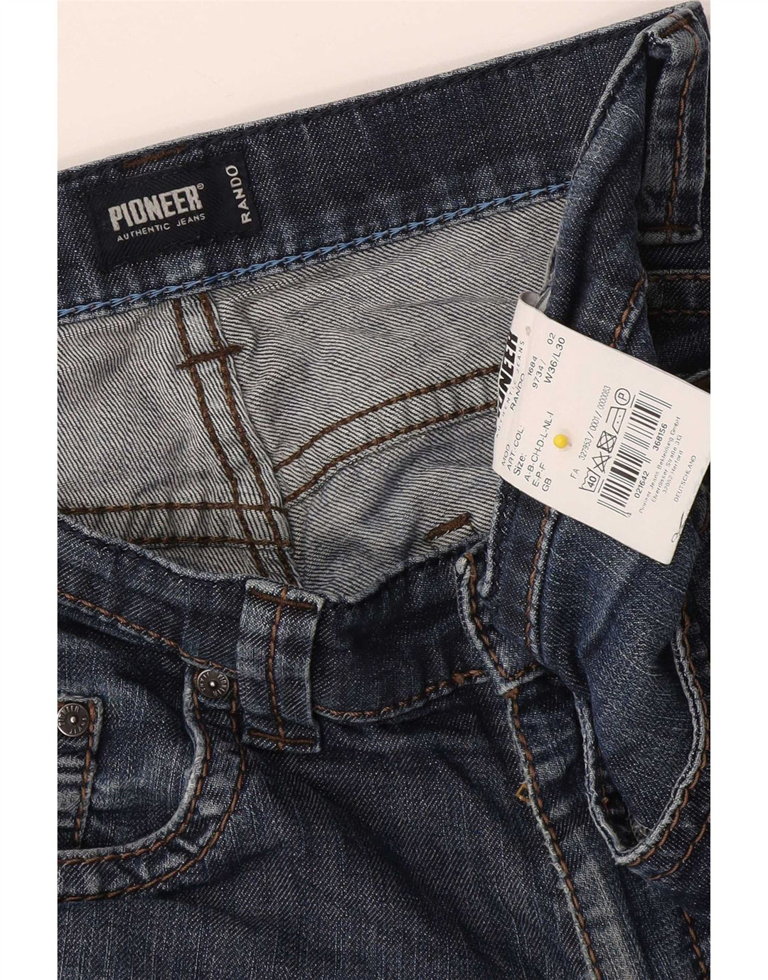 Pioneer Herren Straight Jeans W36 L30 Blaue Baumwolle