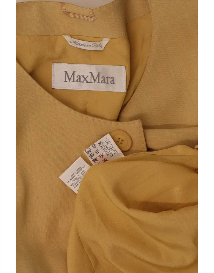 Max Mara Damen Longline 1-Knopf-Blazerjacke UK 16 Large Gelb